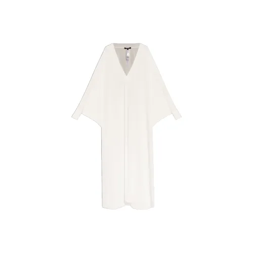 BALMAIN SS24 Длинное платье с длинными рукавами женское белое