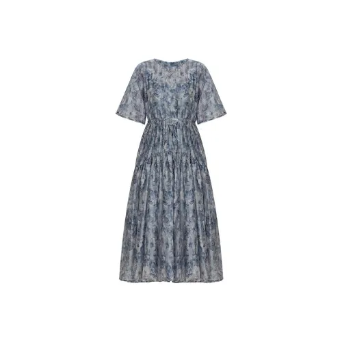 THE SEA LIFE Весна и Лето Платье Женское Туманно-Синий