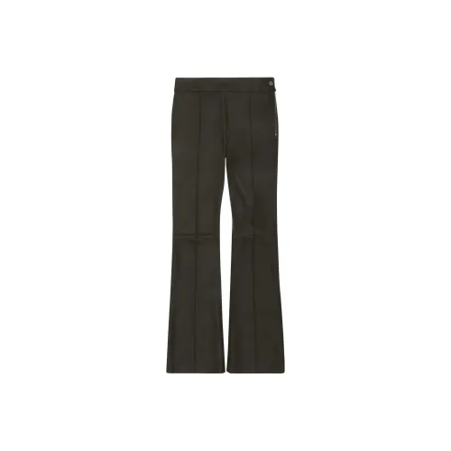Helmut Lang Темно-оливковые женские кожаные брюки