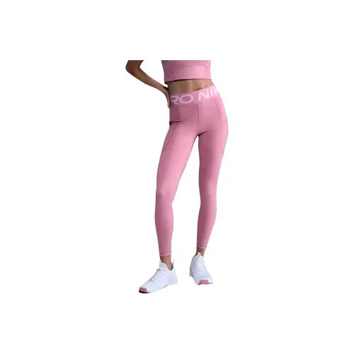 Nike Pro Casual Pants Women's Elemental Pink White Найк Pro Повседневные Брюки Женские Elemental Розовый Белый