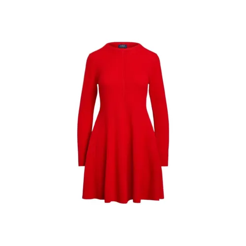 Polo Ralph Lauren SS23 Chinese New Year Collection Длинное платье с длинными рукавами женское красное