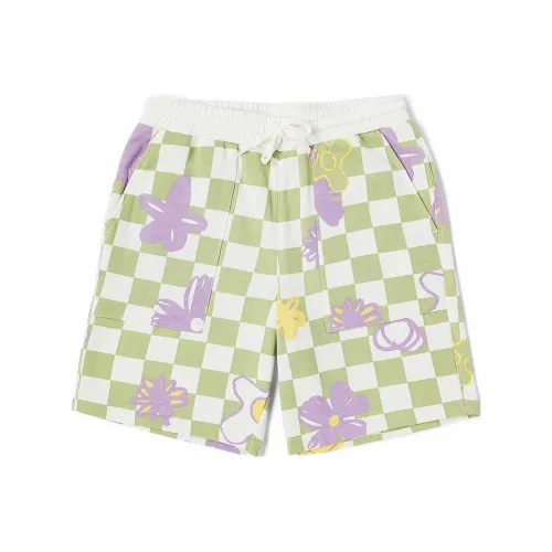 VANS Зеленые шорты с шахматным узором для женщин, повседневные