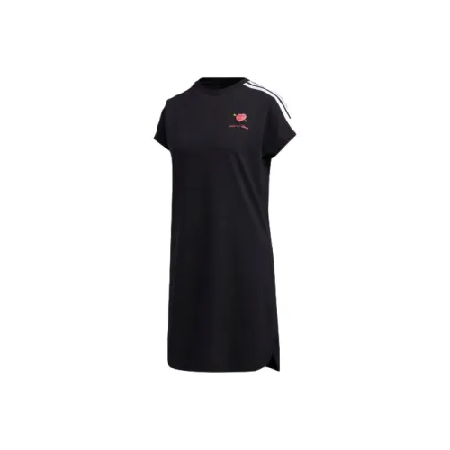 Adidas Neo Короткий рукав Платье Женское Черное