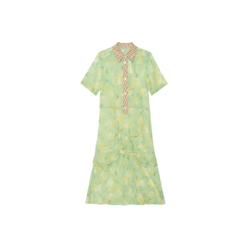 COACH Green Женские Короткие Платья с Рукавами