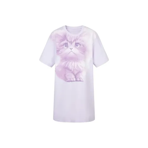 N ONE Короткий рукав Платье Женское Лаванда