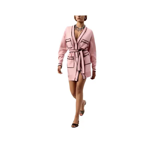 CHANEL SS21 Длинное платье с длинным рукавом женское розовое