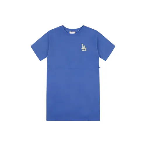 Mlb Base Logo Короткий рукав Платье Женское Синий