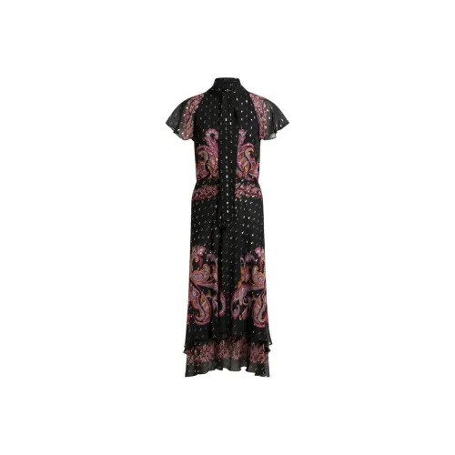 ETRO Черное Женское Короткое Платье с Рукавами