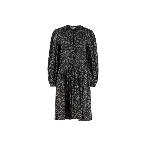 ISABEL MARANT Черное Женское Длинное Платье с Рукавами