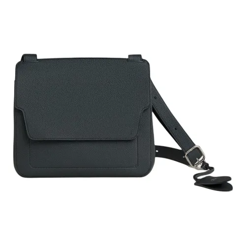 HERMES Mali Selle Коровья кожа Togo Сумка через плечо Маленькая Женская Z7 BLEU Океанический Глубокий морской синий