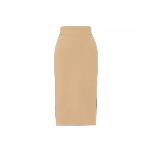 WEEKEND MaxMara Хаки Женские Вязаные Длинные Юбки