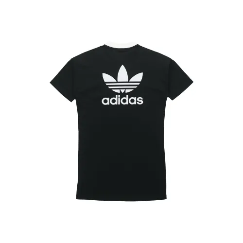 Adidas Originals Короткий рукав Платье Женское Черное