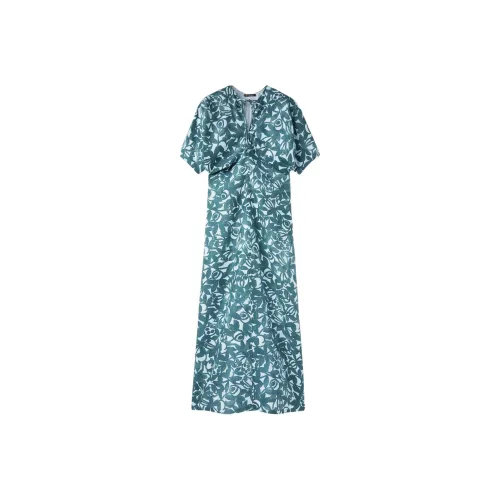 Loro Piana Blue Женские Короткие Платья с Рукавами