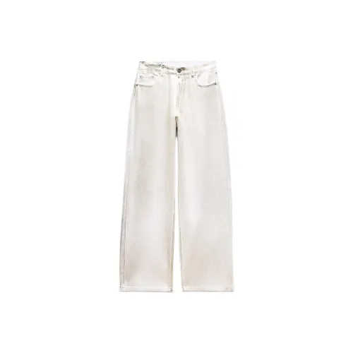 ZARA Золотые Женские Джинсы