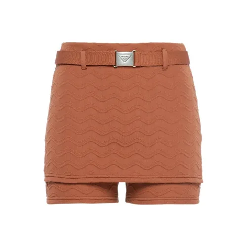 PRADA Коричневые Женские Повседневные Шорты
