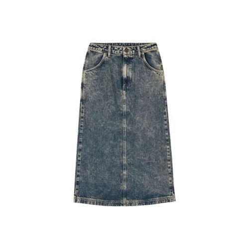 AMERICAN VINTAGE A.M FW24 Юбка Femme JOYBIRD Деним Длинная Юбка Женская Винтаж Синий