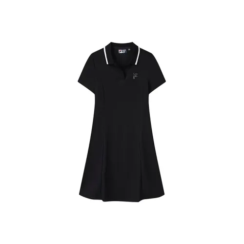 FILA Глубокий черный Женские Платья с коротким рукавом