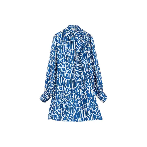 Lanvin Blue Женские Длинные Рукава Платья