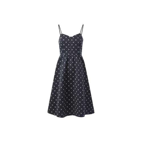 PEACEBIRD Длинное платье с длинными рукавами женское темно-синий