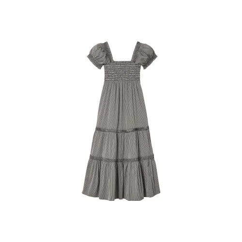 Tory Burch Серое Женское Короткое Платье с Рукавами