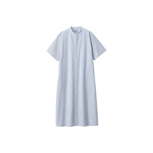 MUJI Короткий рукав платье женское