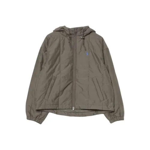 Polo Ralph Lauren Хлопковый пуховик женский армейский зеленый