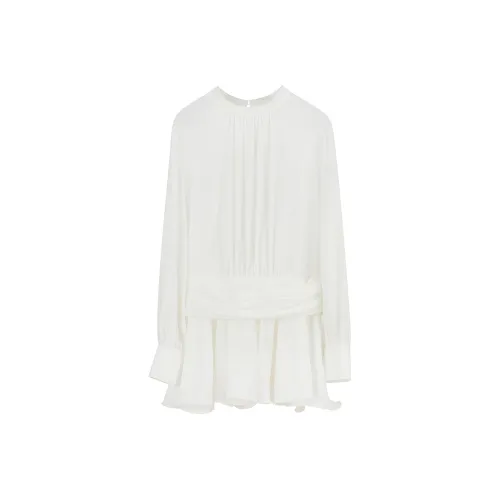 NancyCavally Длинное платье с длинными рукавами цвет белый