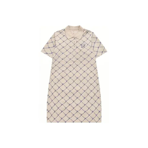 FILA FUSION FOB Sports Lifestyle Collection SS24 Короткий рукав Платье Женское Перо-серый