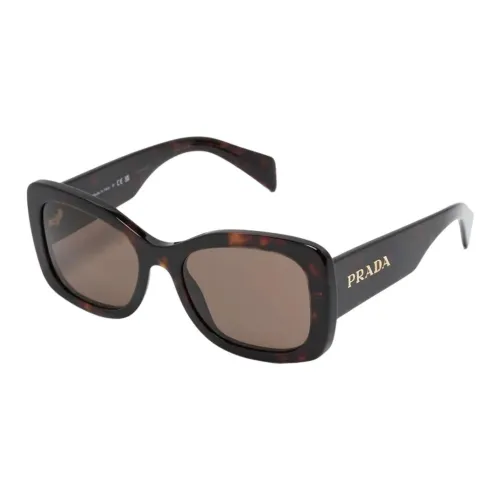 PRADA Пластиковая оправа Квадратные Солнцезащитные очки Унисекс Черепаховый