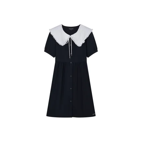 Teenie Weenie Темно-синий Женские Короткие Платья с Рукавами