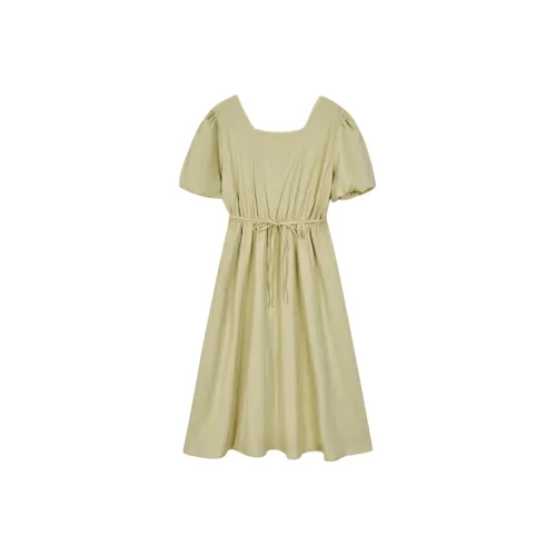 Лето будет после ужина. Короткий рукав платье женское светло-зеленое