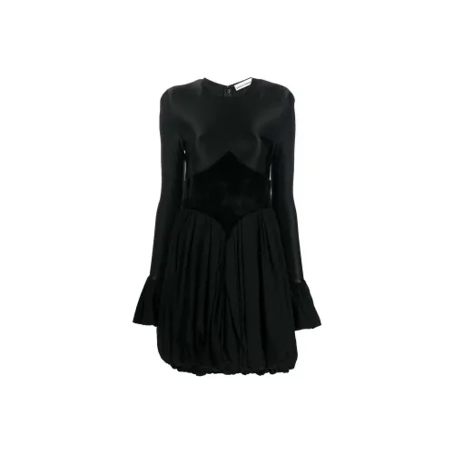 Paco Rabanne Черное Женское Длинное Платье с Рукавами