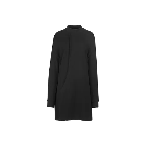 Yohji Yamamoto Черные Женские Длинные Платья с Длинными Рукавами