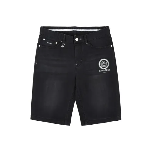Raidy Boer Черный Серый Мужские Джинсовые Шорты