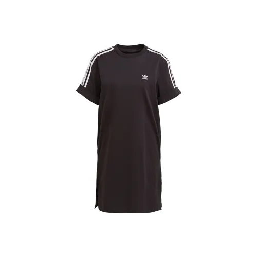 Adidas Originals Короткий рукав Платье Женское Черное