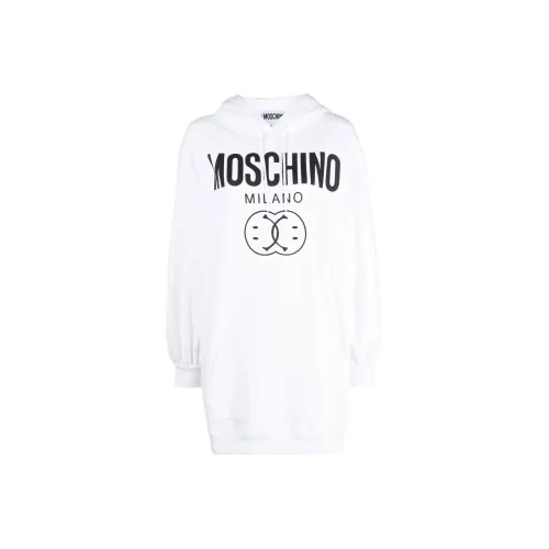 MOSCHINO Белое Женское Длинное Платье с Рукавами