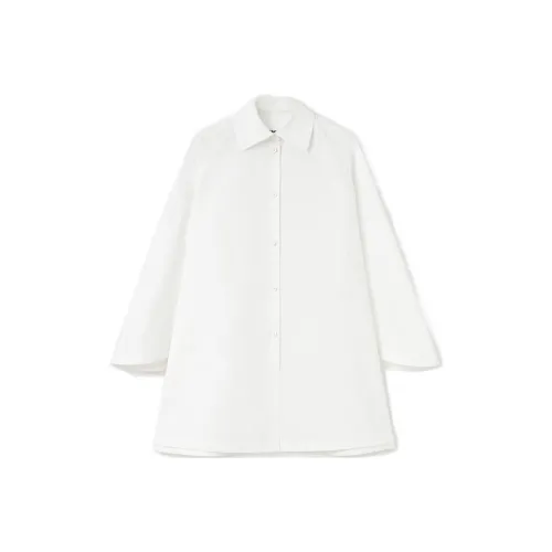 JIL SANDER Белое Женское Длинное Платье с Рукавами