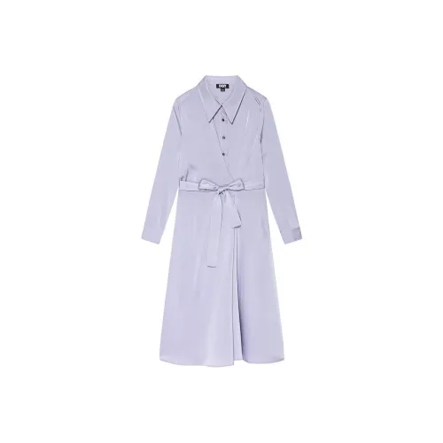 DKNY Длинное платье с длинными рукавами женское светло-фиолетовое