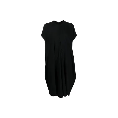 RICK OWENS Black Женские Короткие Платья с Рукавами