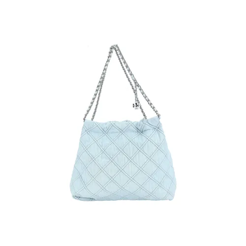 TORY BURCH Fleming Хлопок HOBO Сумка на плечо Большая Женская Светло-синяя