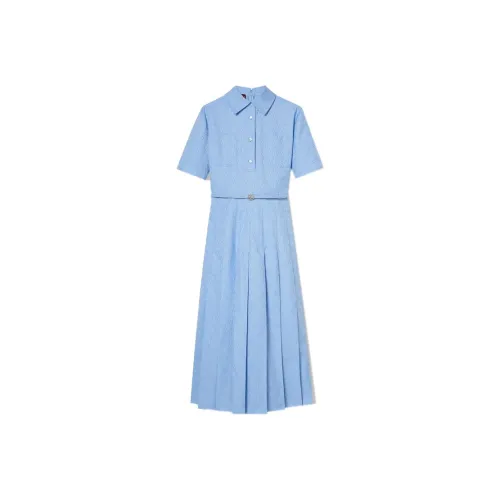 GUCCI SS24 Короткое платье с короткими рукавами женское синее