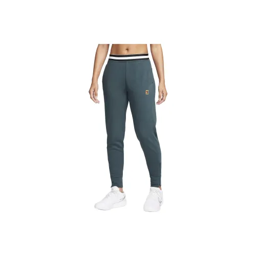 Nike Court Dri Fit Heritage Вязаные тренировочные брюки женские Темно-циановый
