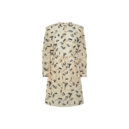 COACH FW22 Длинное платье с длинными рукавами женское желтое