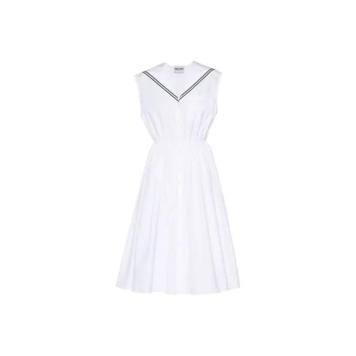 MIU MIU Без рукавов Платье Женское Белое