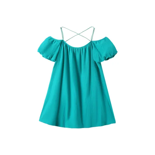 EIDOLON GRAIN Короткий рукав Платье Женское Зеленое