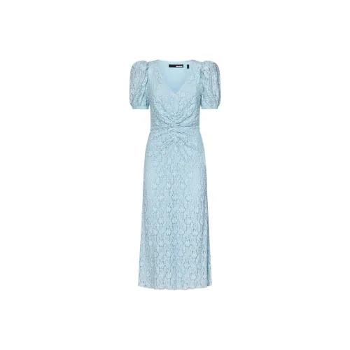 Rotate Короткий рукав Платье Женское Синий