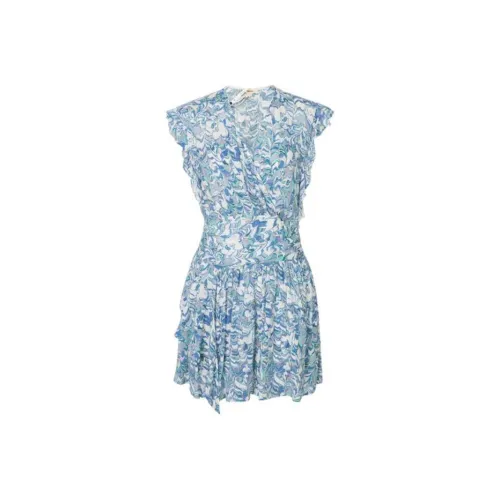 SUNCOO Blue Женские Короткие Платья с Рукавами