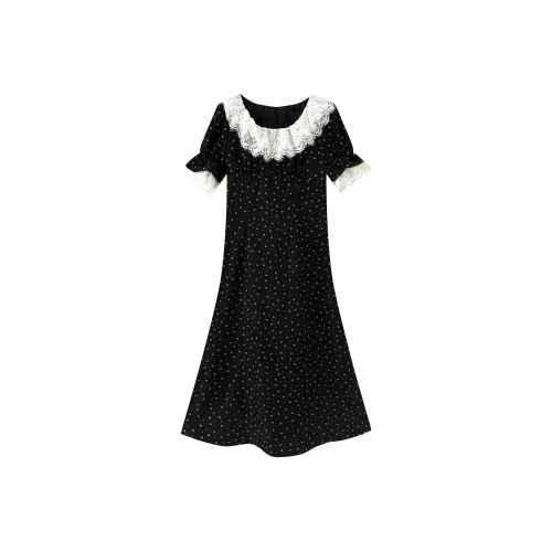 EIDOLON GRAIN Короткий рукав Платье Женское Черное