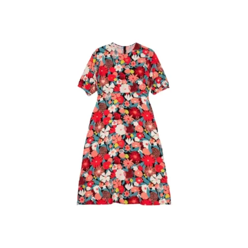 MARIMEKKO Короткий рукав Платье Женское Красное Зеленое Черное