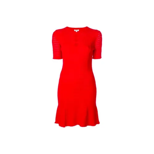 KENZO Red Женские Короткие Платья с Рукавами